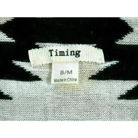 Timing duster open cardigan vest Small / Medium tribal festival black beige - Picture 6 of 9